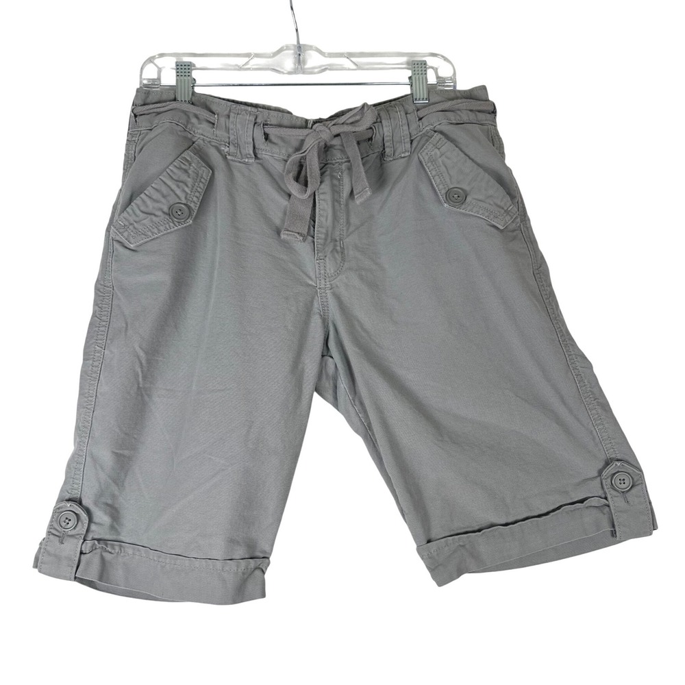 Signature Levi Strauss Bermuda Shorts  Womens 14 Gray Boy Fit Utility Y2K Cotton